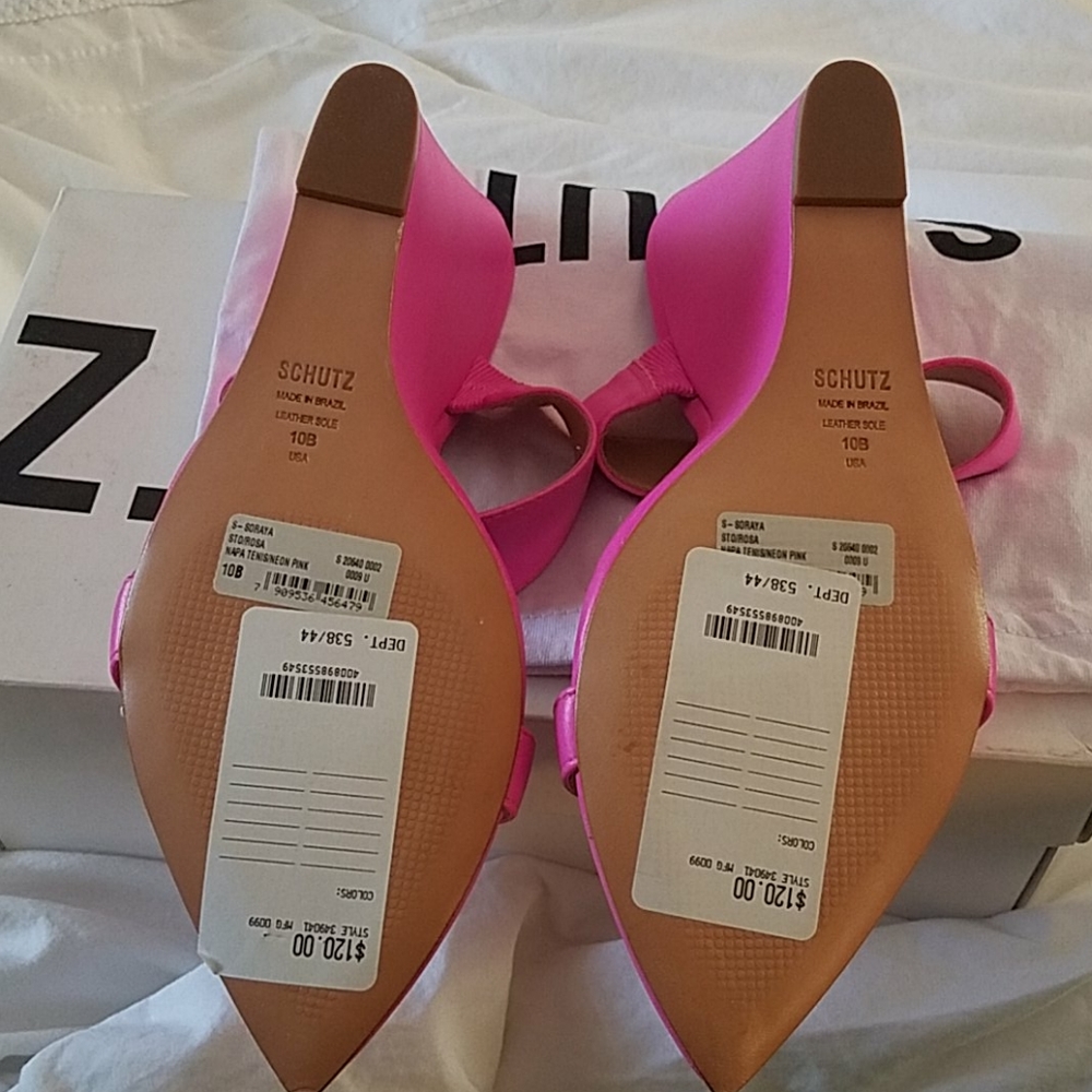 SCHUTZ neon pink Soraya heels sexy NIB - Picture 8 of 9